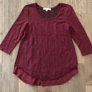 Maroon 3/4 sleeve top